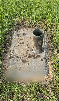 Veteran flush marker — before restoration